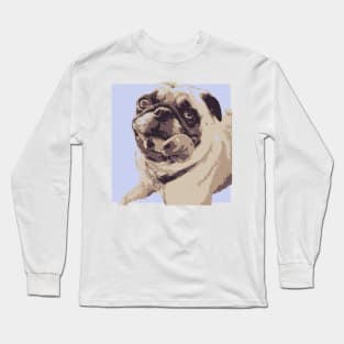 Lavender Pop Art Pug Long Sleeve T-Shirt